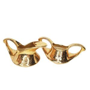 Vintage Pearl China Co 22 KT All Gold Hand Decorated Art Deco Sugar Creamer Set